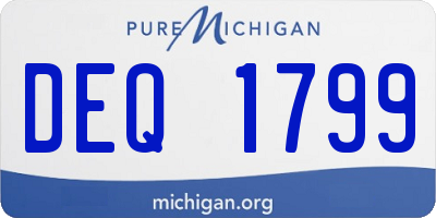 MI license plate DEQ1799