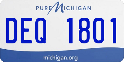 MI license plate DEQ1801