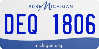 MI license plate DEQ1806