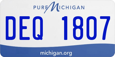 MI license plate DEQ1807