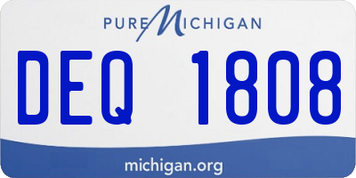 MI license plate DEQ1808