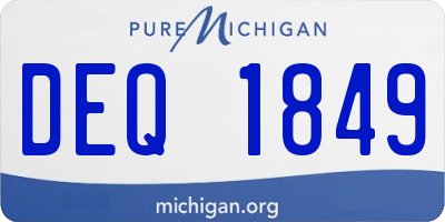 MI license plate DEQ1849
