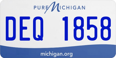 MI license plate DEQ1858