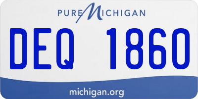 MI license plate DEQ1860