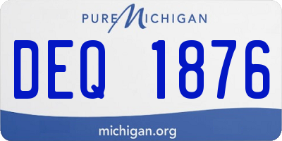 MI license plate DEQ1876