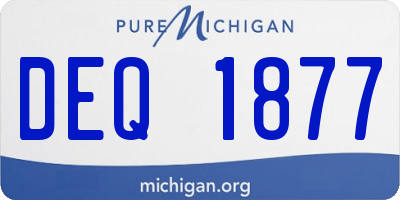 MI license plate DEQ1877