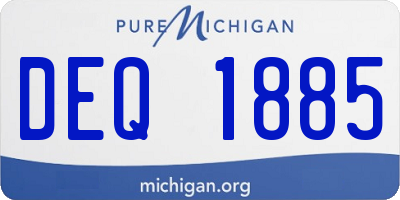 MI license plate DEQ1885