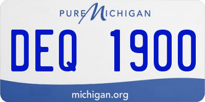 MI license plate DEQ1900