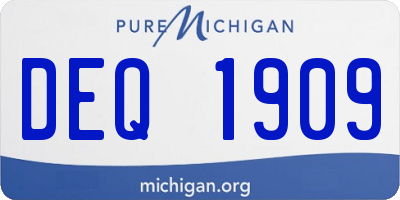 MI license plate DEQ1909