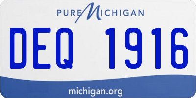 MI license plate DEQ1916