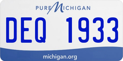 MI license plate DEQ1933