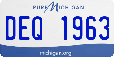 MI license plate DEQ1963