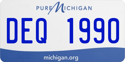 MI license plate DEQ1990