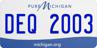 MI license plate DEQ2003