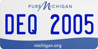 MI license plate DEQ2005