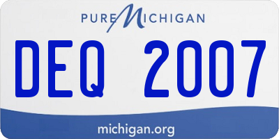 MI license plate DEQ2007