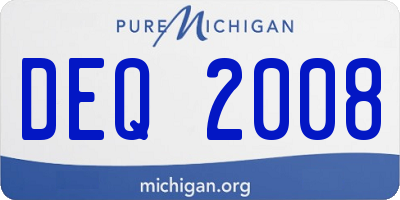MI license plate DEQ2008