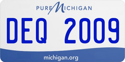 MI license plate DEQ2009