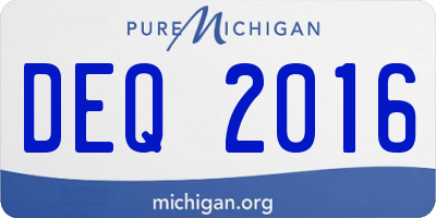 MI license plate DEQ2016