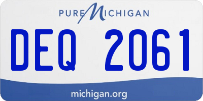MI license plate DEQ2061