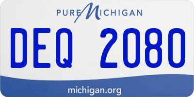 MI license plate DEQ2080