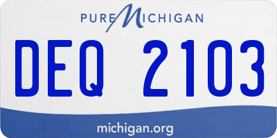 MI license plate DEQ2103