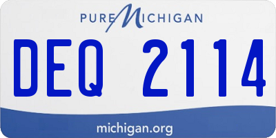 MI license plate DEQ2114