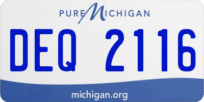 MI license plate DEQ2116