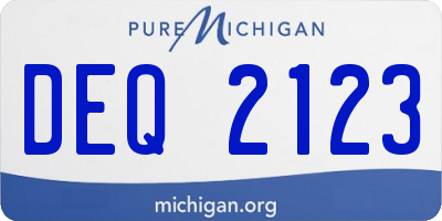 MI license plate DEQ2123