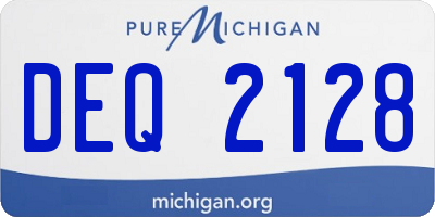 MI license plate DEQ2128