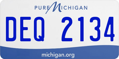 MI license plate DEQ2134