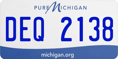 MI license plate DEQ2138