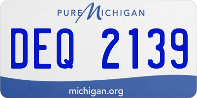MI license plate DEQ2139