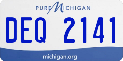 MI license plate DEQ2141