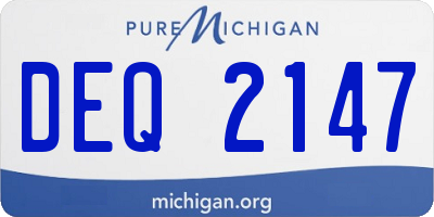 MI license plate DEQ2147