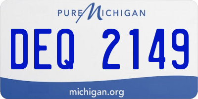 MI license plate DEQ2149