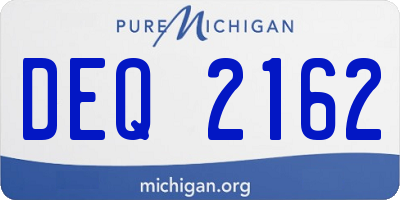 MI license plate DEQ2162
