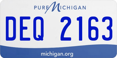 MI license plate DEQ2163