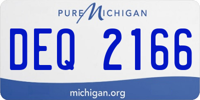 MI license plate DEQ2166