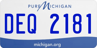 MI license plate DEQ2181