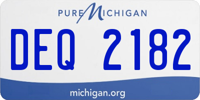 MI license plate DEQ2182