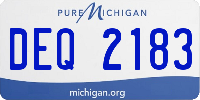 MI license plate DEQ2183
