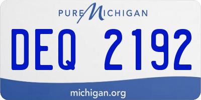 MI license plate DEQ2192