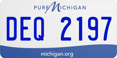 MI license plate DEQ2197