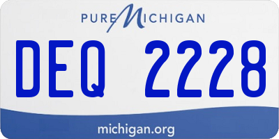 MI license plate DEQ2228