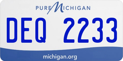 MI license plate DEQ2233