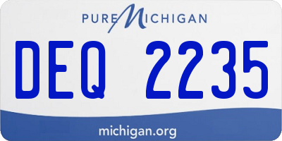 MI license plate DEQ2235