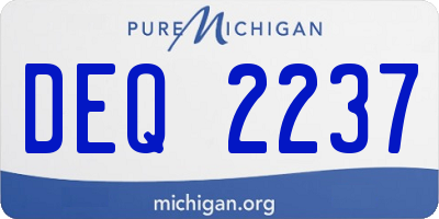 MI license plate DEQ2237