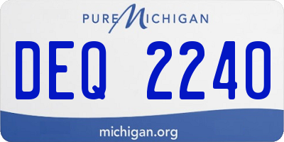 MI license plate DEQ2240