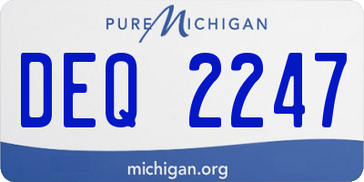 MI license plate DEQ2247